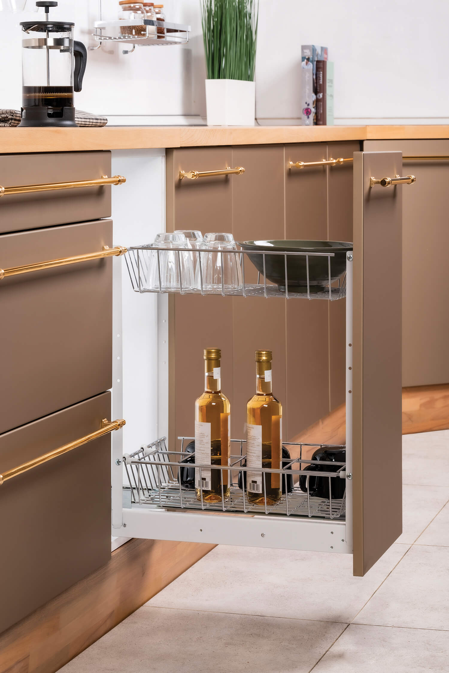 Undercounter Unit With 2 Baskets and Bottle Division