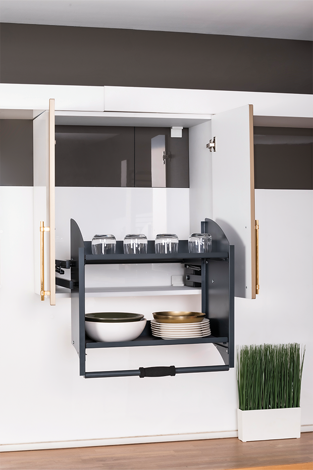 Pulldown Plate-Glass Shelf Set